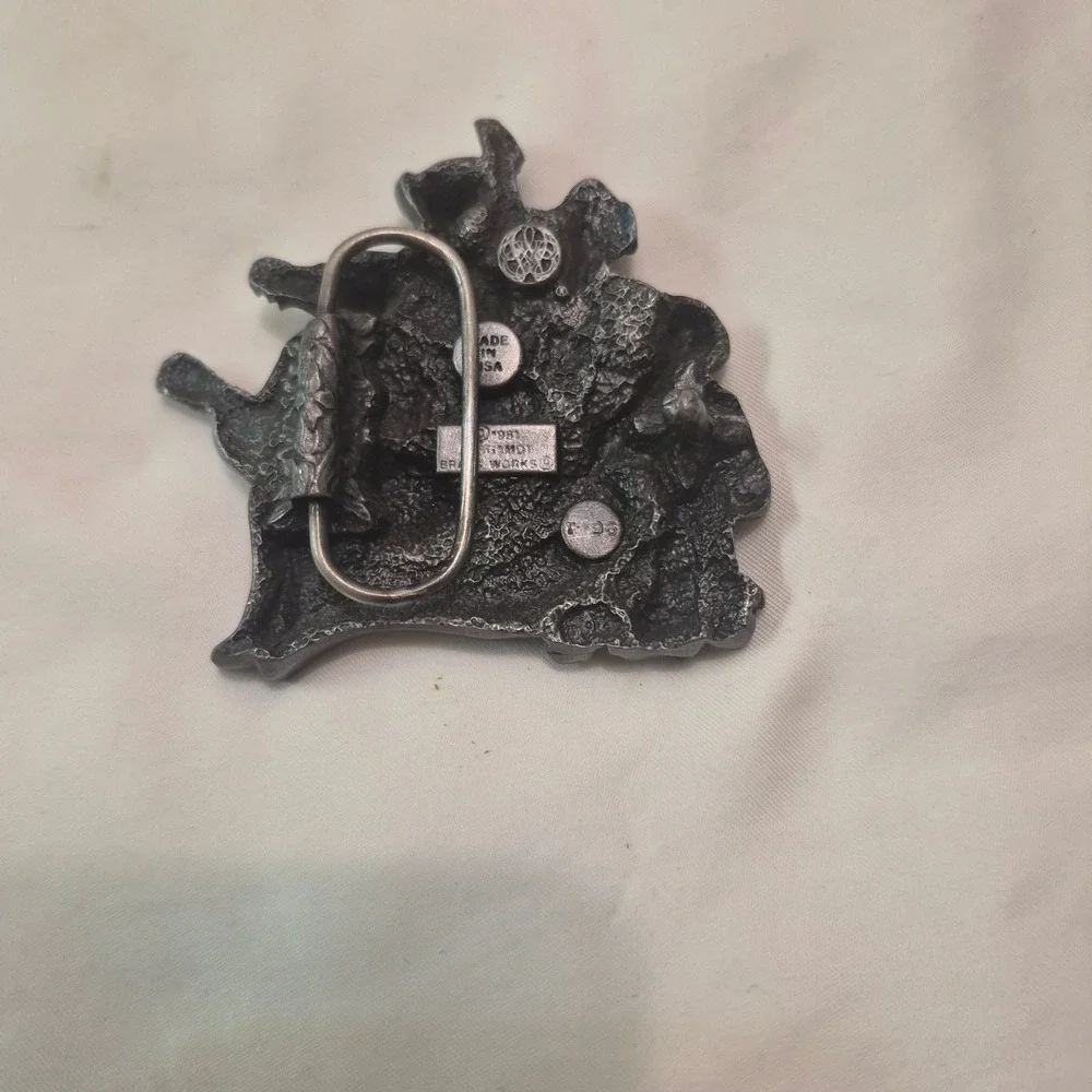 Vintage 1981 Bergamot Brass Works Country Western Band Belt Buckle USA Made